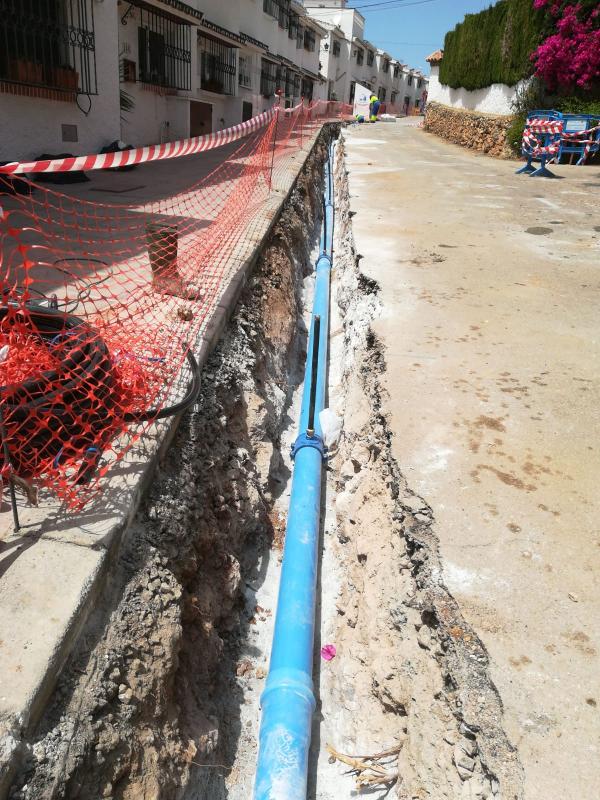 Obras calle Vía Romana de Nerja